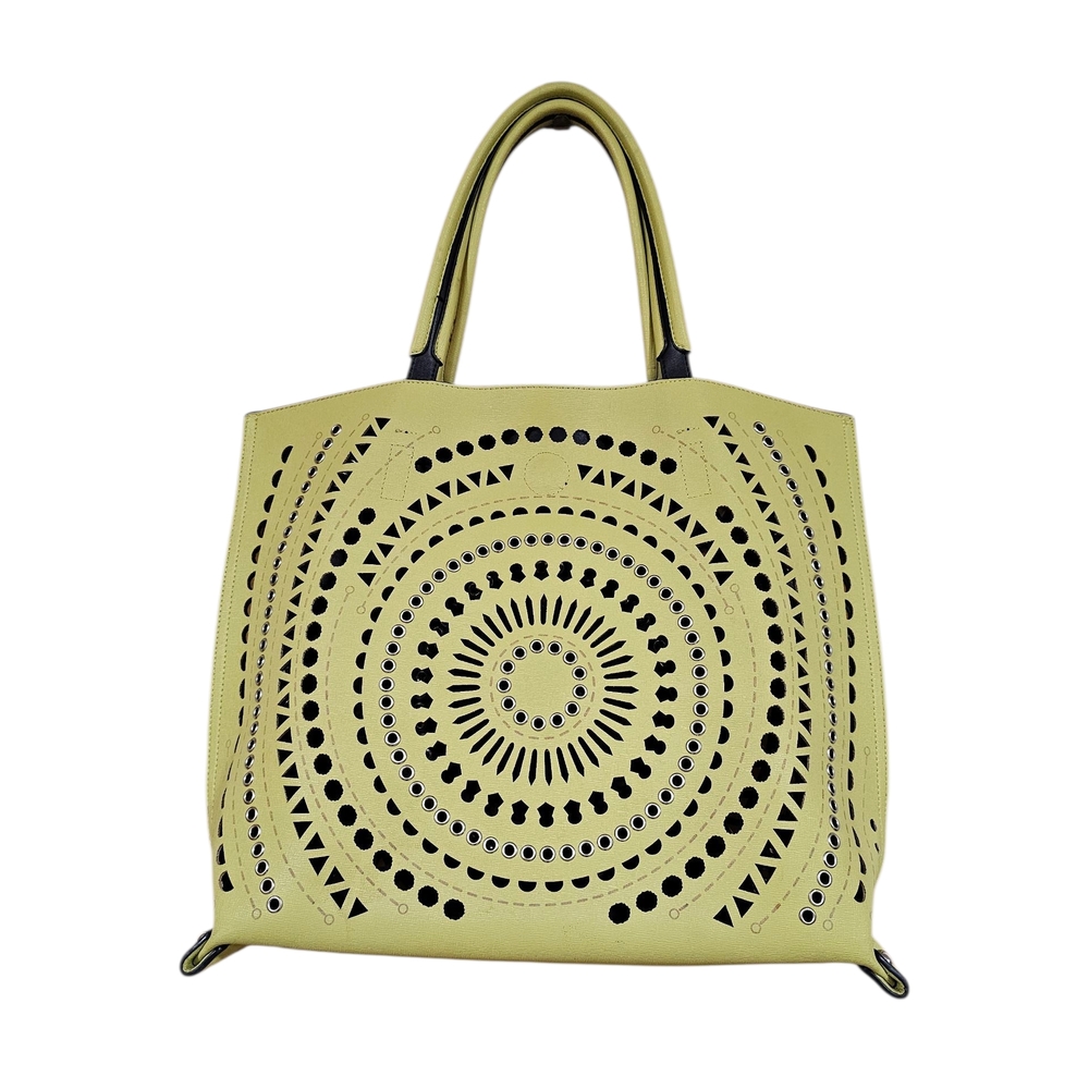 Chinese Laundry Perforated Yellow Tote